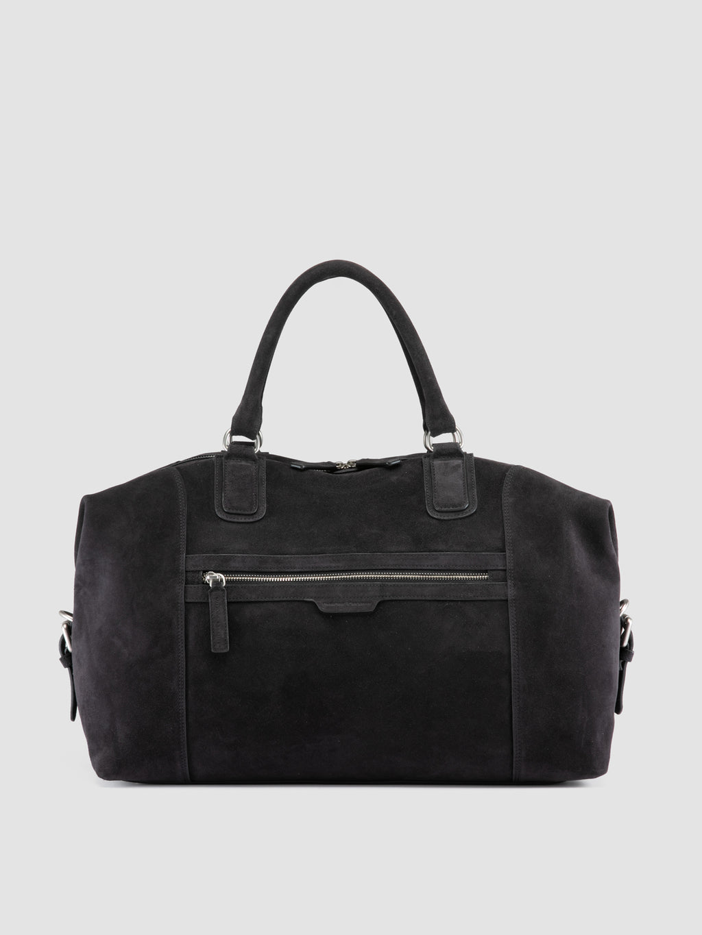 JULES 006 - Black Suede Travel Bag - image 3,side view