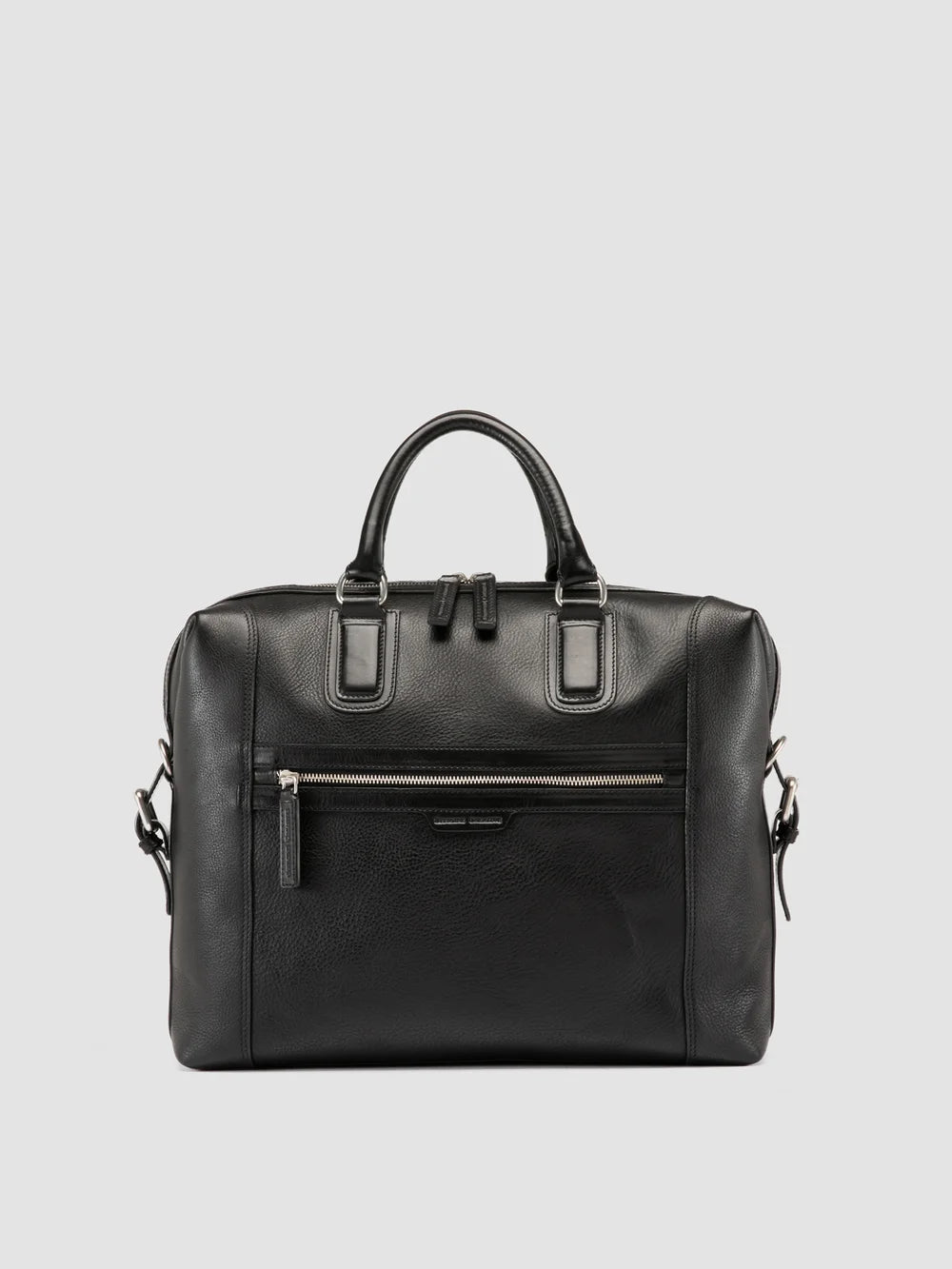JULES 007 - Black Leather Briefcase - image 1,side view