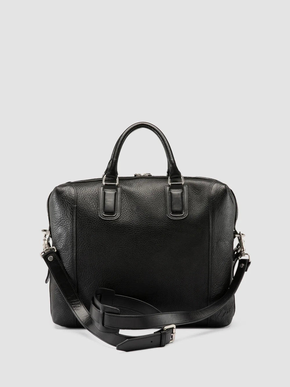 JULES 007 - Black Leather Briefcase - image 4,side view
