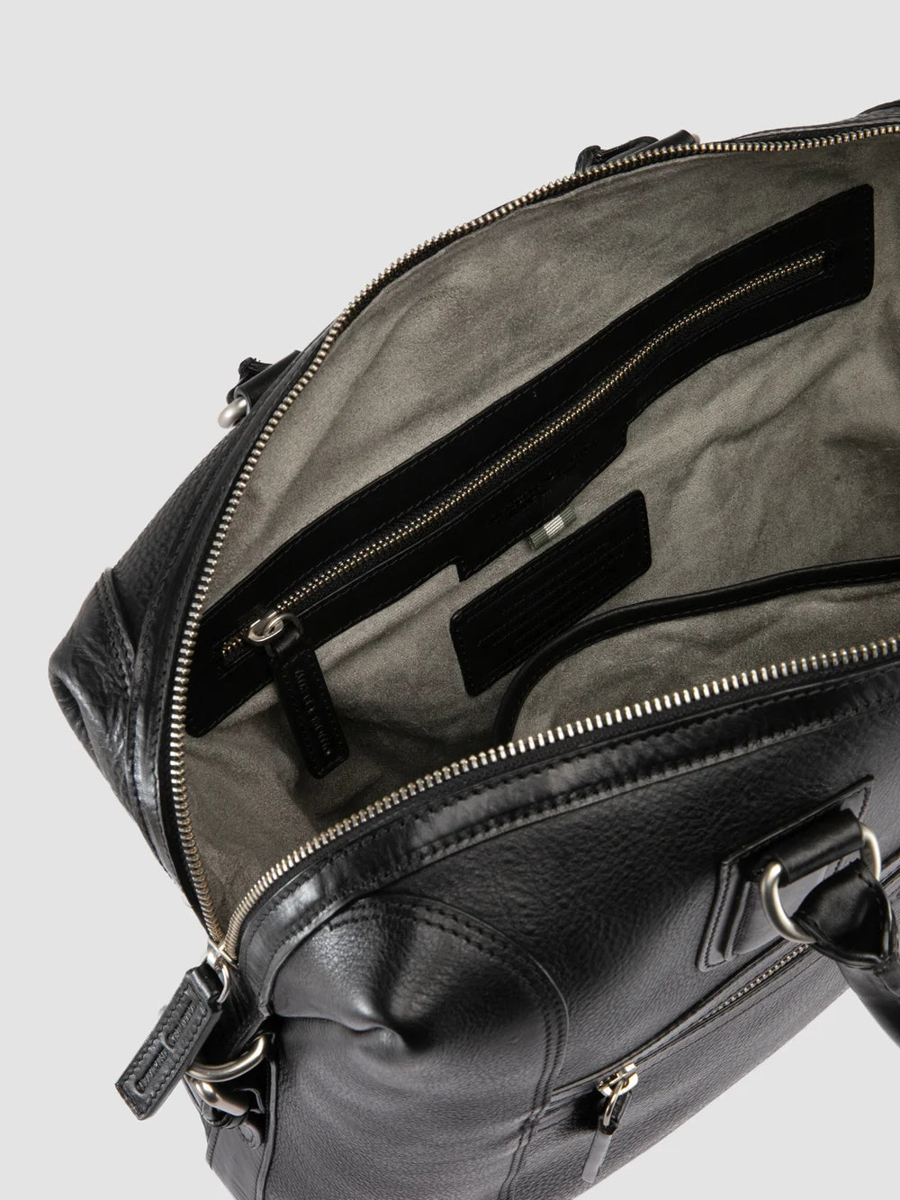 JULES 007 - Black Leather Briefcase - image 6,side view