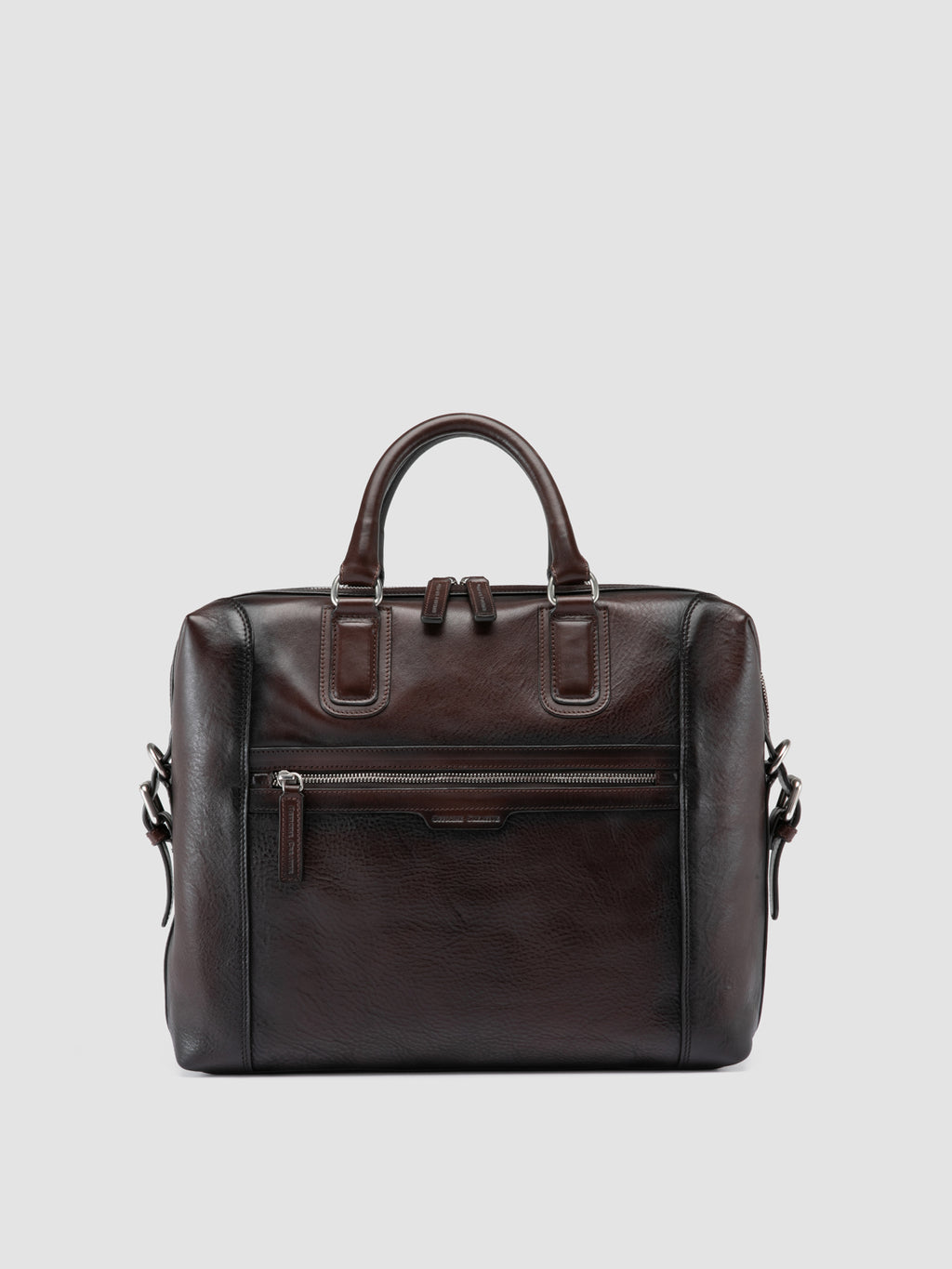 JULES 007 - Brown Leather Briefcase - image 3,side view