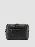 JULES 009 - Black Leather Briefcase - thumb image 1,side view