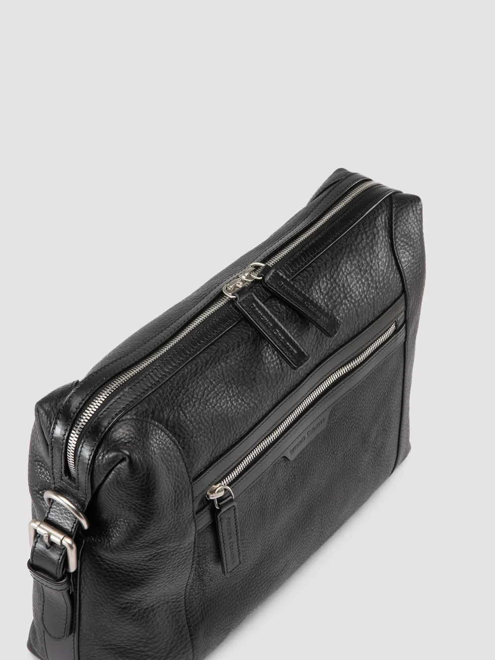 JULES 009 - Black Leather Briefcase - image 2,side view