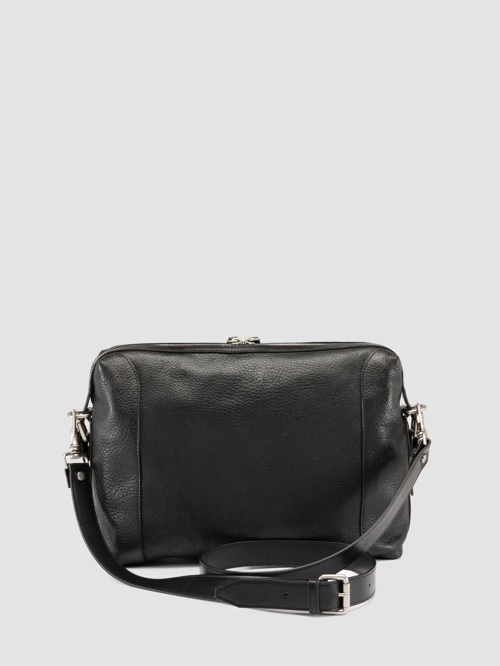 JULES 009 - Black Leather Briefcase - image 4,side view