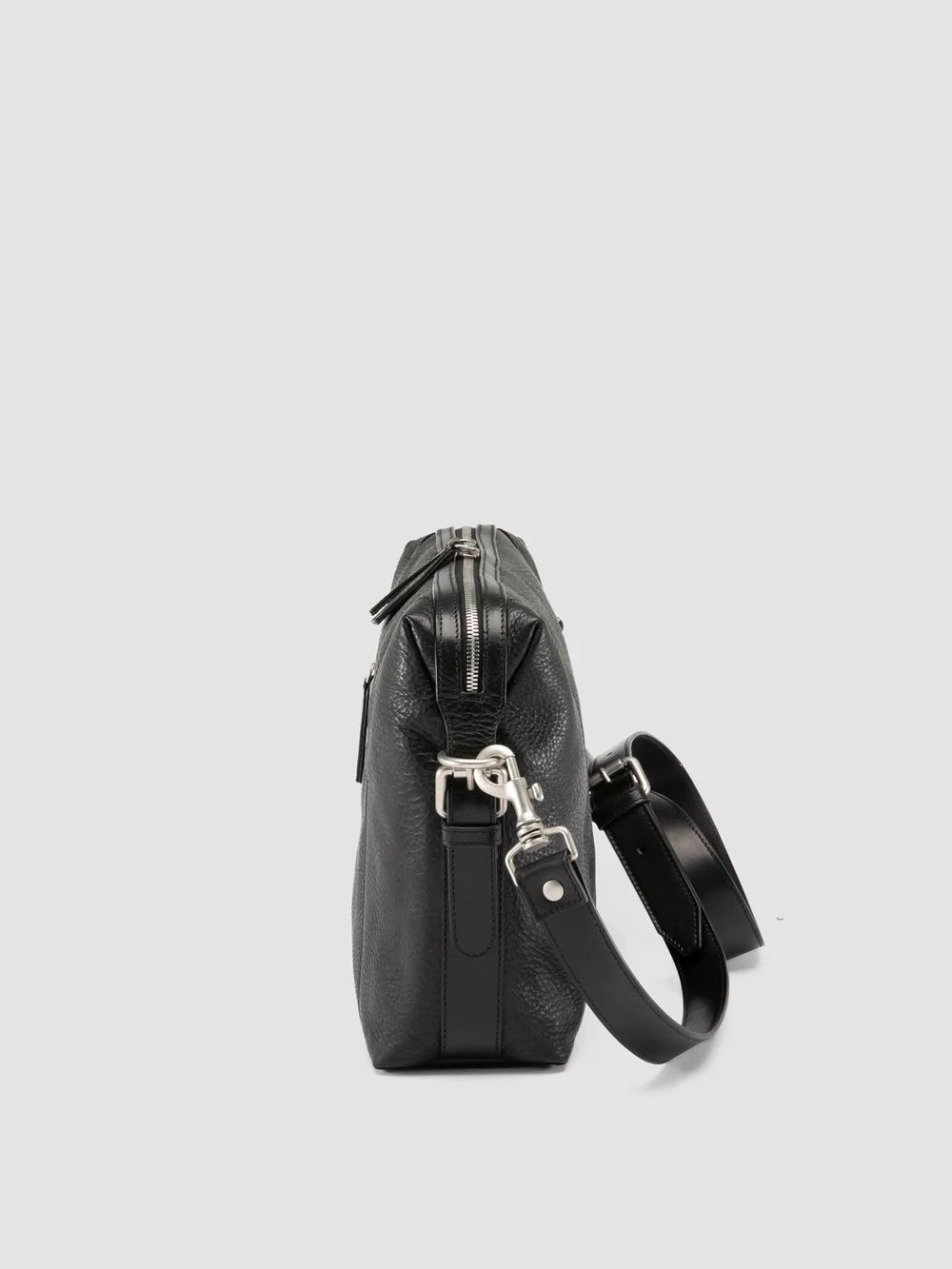 JULES 009 - Black Leather Briefcase - image 5,side view