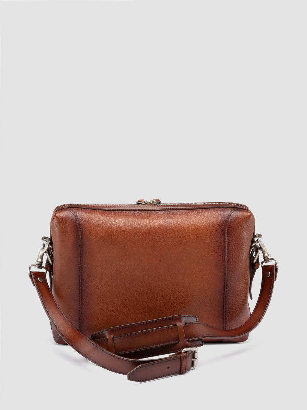 JULES 009 - Brown  Leather Briefcase - image 5,side view