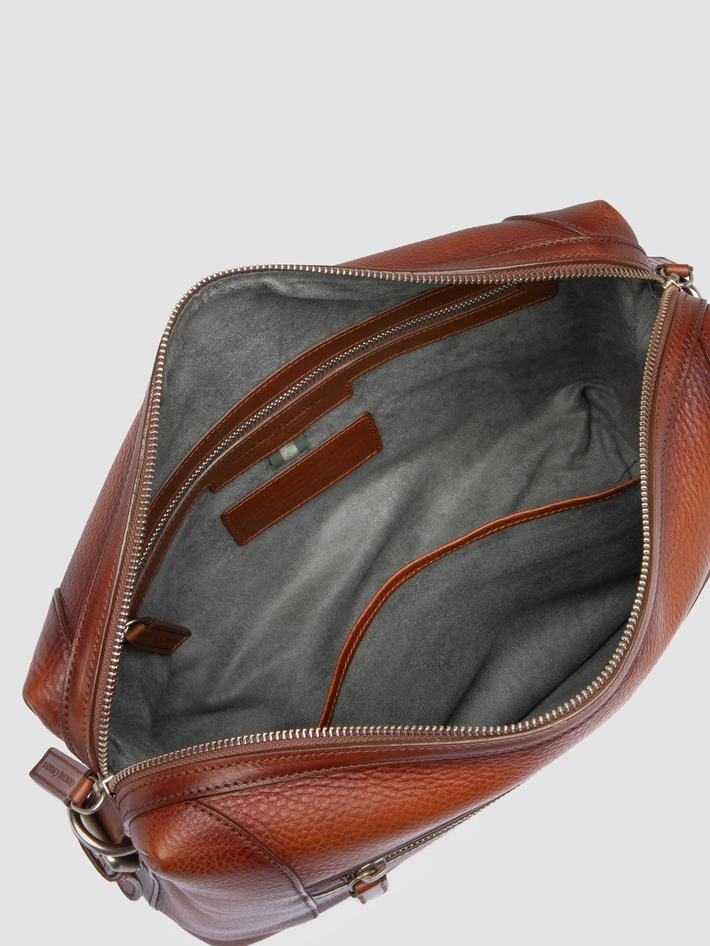 JULES 009 - Brown  Leather Briefcase - image 7,side view