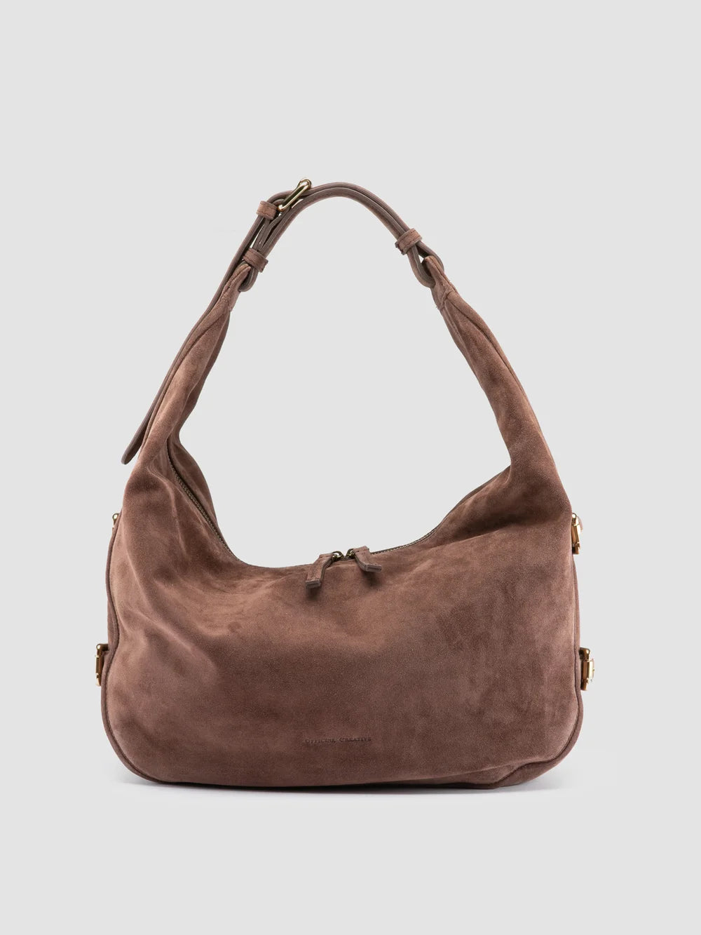 JULIE 015 - Brown Suede Shoulder Bag - image 1,side view