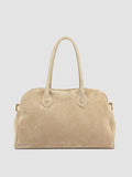 JULIE 019 - Beige Suede Handle Bag - thumb image 1,side view