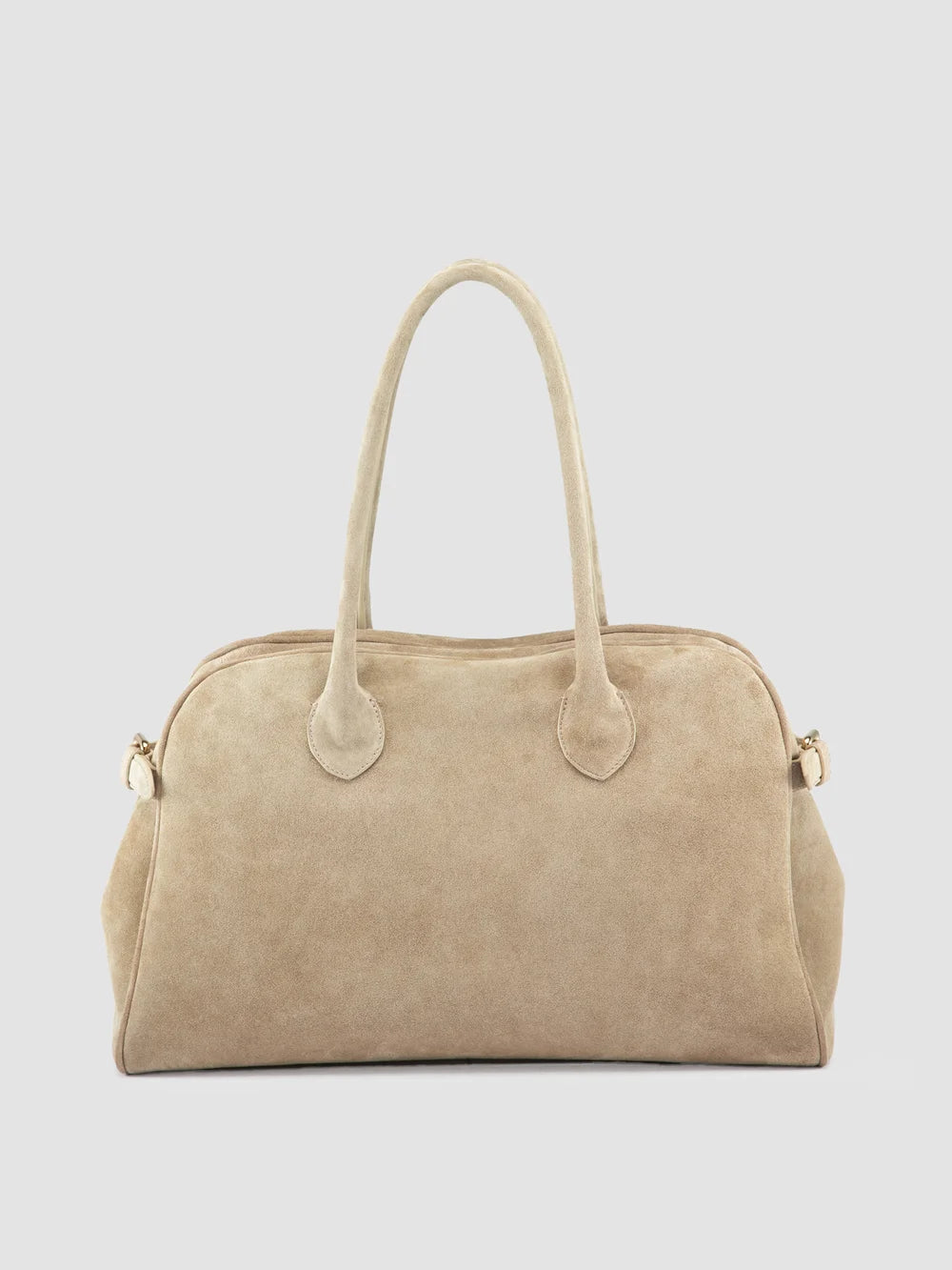 JULIE 019 - Beige Suede Handle Bag - image 4,side view