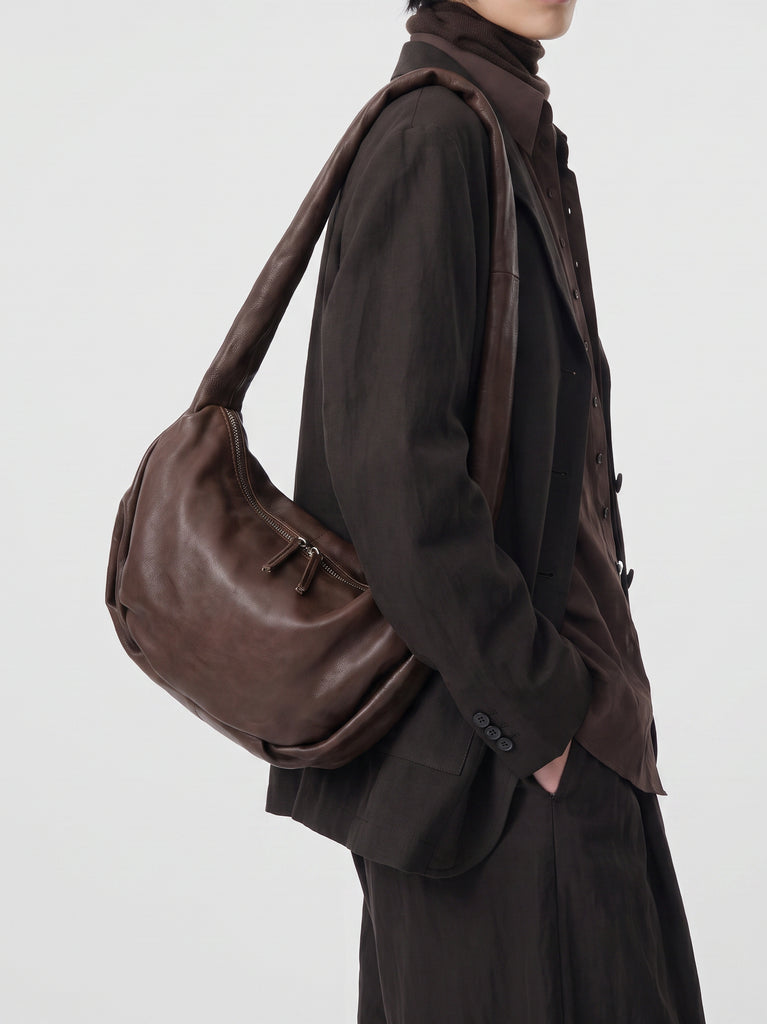 BOLINA 046 - Dark Brown Leather Crossbody Bag-hover