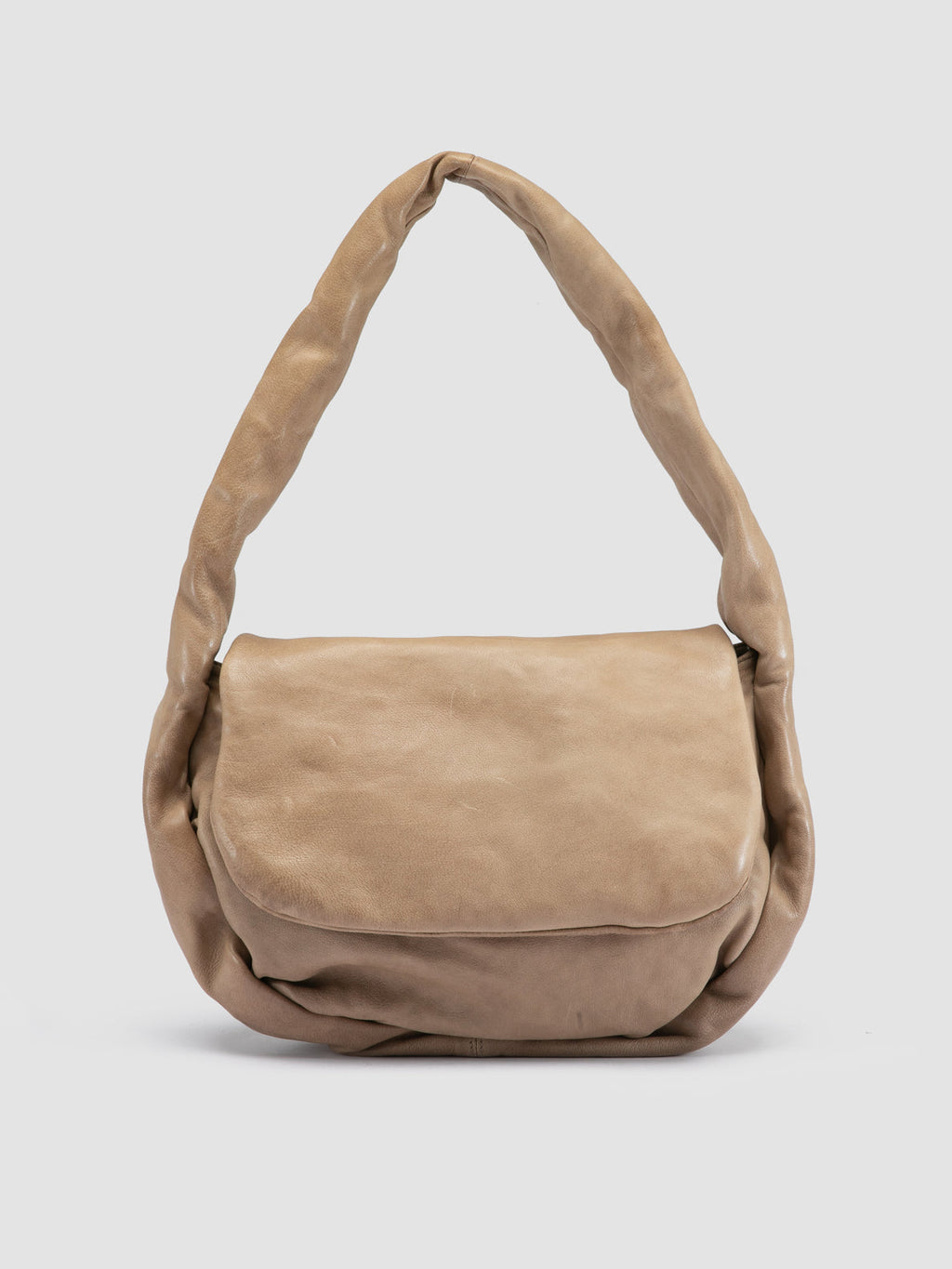 BOLINA 047 - Taupe Leather Crossbody Bag - image 1,side view