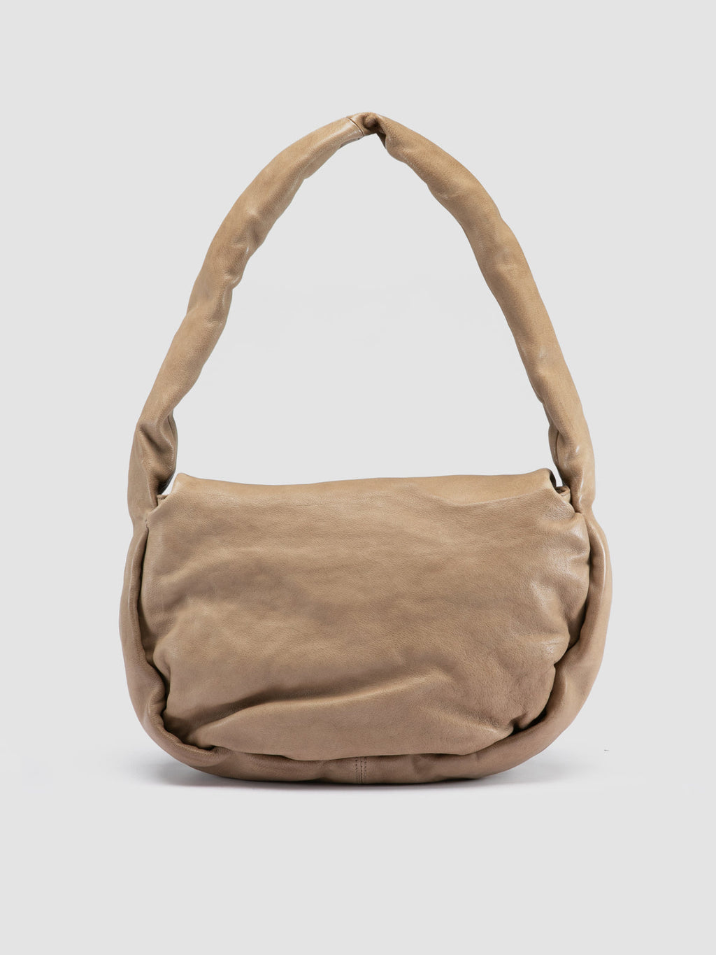 BOLINA 047 - Taupe Leather Crossbody Bag - image 4,side view