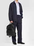 OC PACK 001 - Black Leather Backpack - thumb image 2,side view