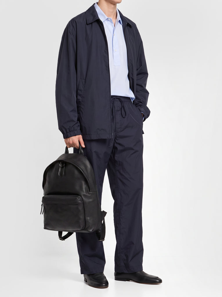 OC PACK 001 - Black Leather Backpack-hover