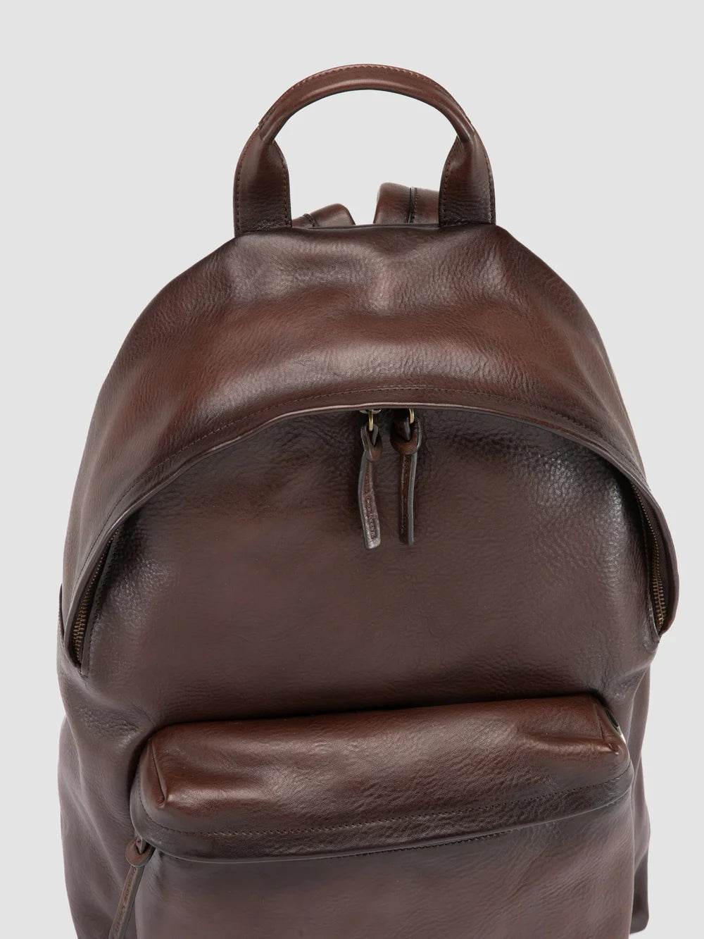 brown leather backpack with side zippers Men's Brown Leather Backpack: OC PACK 001 – Officine Creative