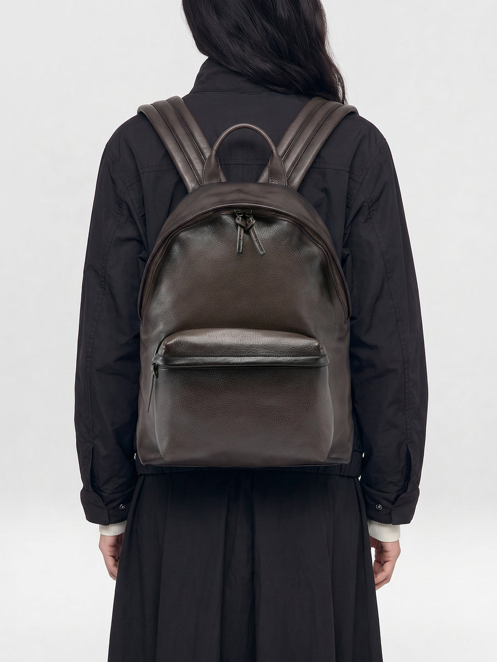 OC PACK 001 - Brown Leather Backpack - image 2,side view