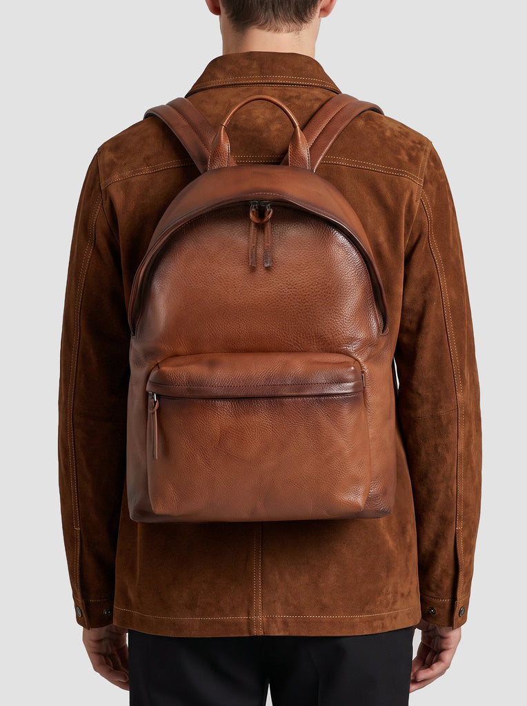 OC PACK 001 - Brown Leather Backpack-hover