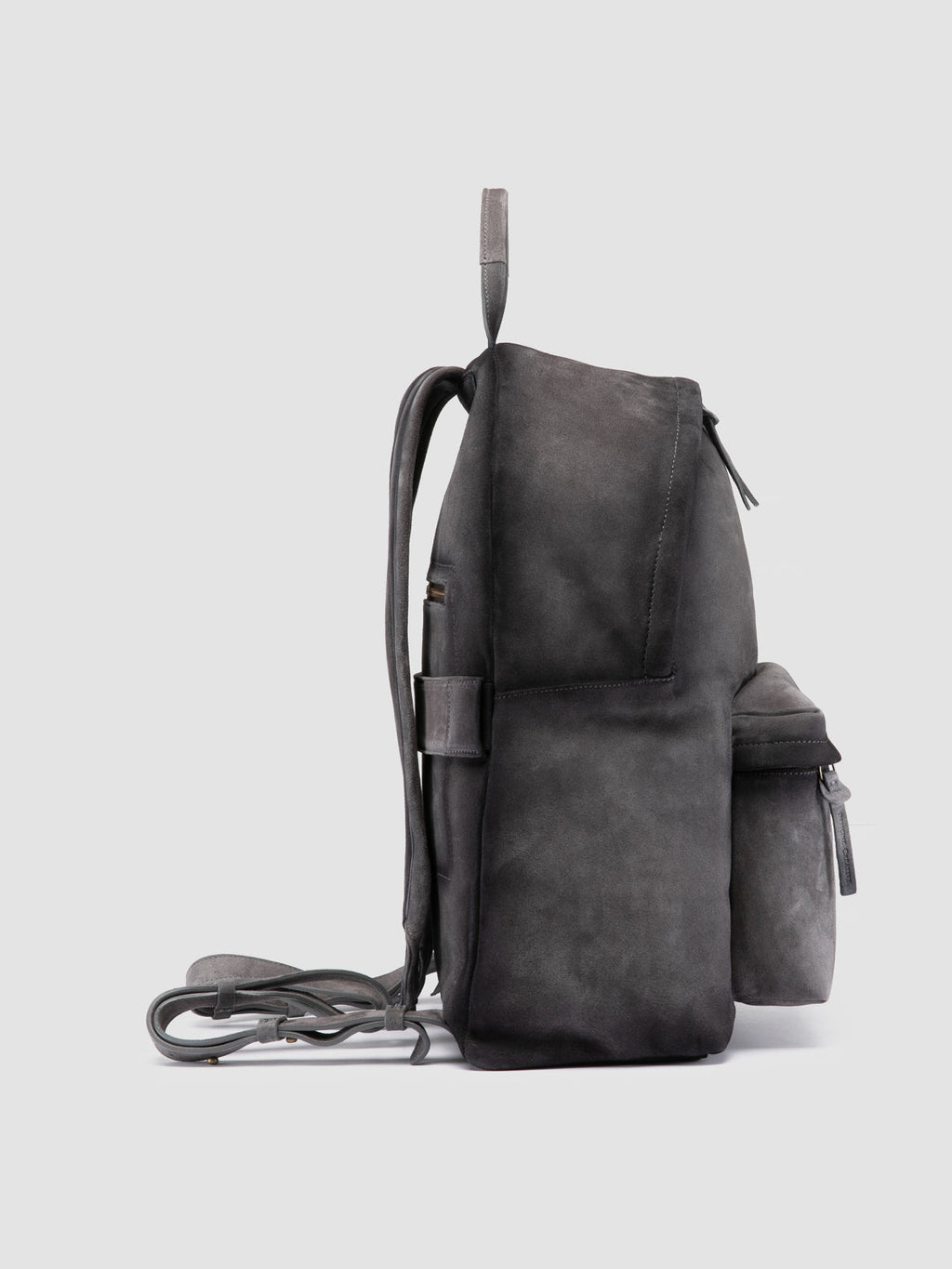 OC PACK 001 - Grey Suede Backpack - image 3,side view