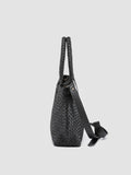 RAQUEL 001 - Black Leather Shoulder Bag - thumb image 5,side view