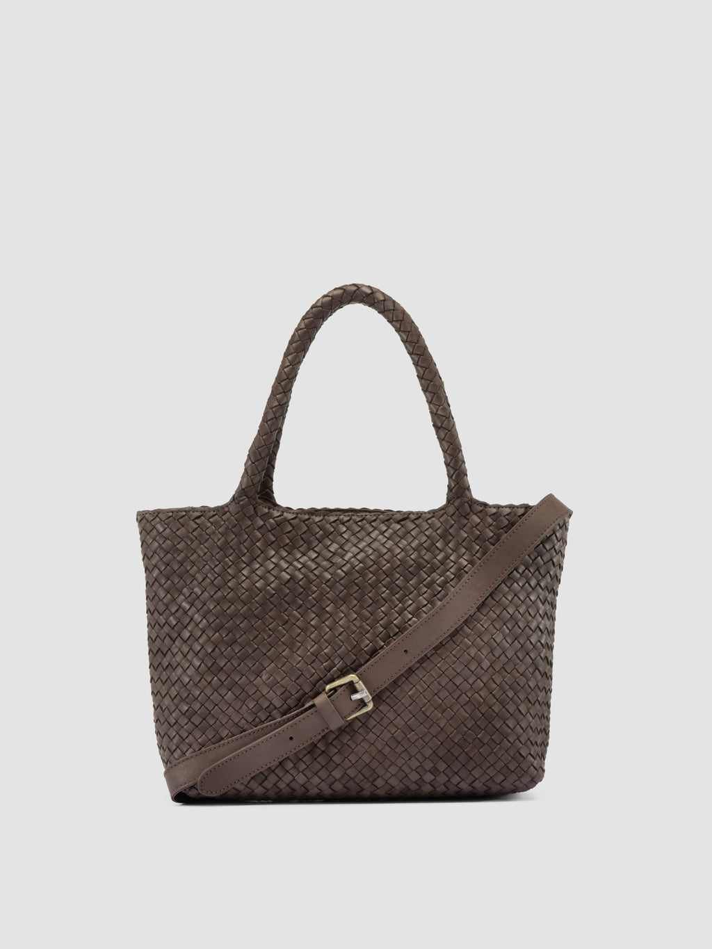RAQUEL 001 - Brown Leather Shoulder Bag - image 1,side view