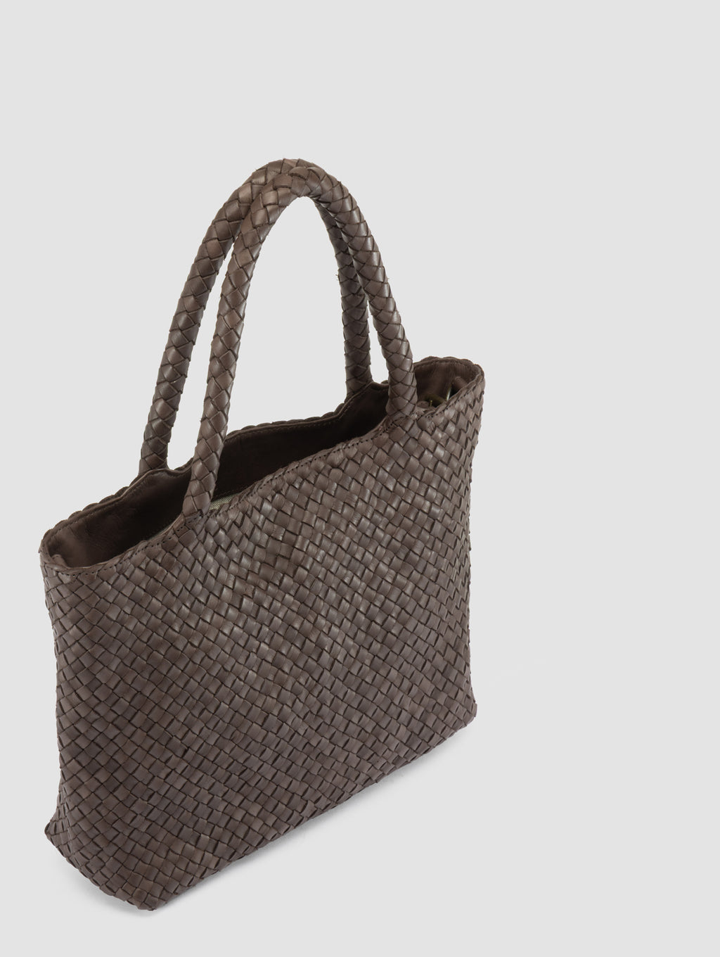 RAQUEL 001 - Brown Leather Shoulder Bag - image 2,side view