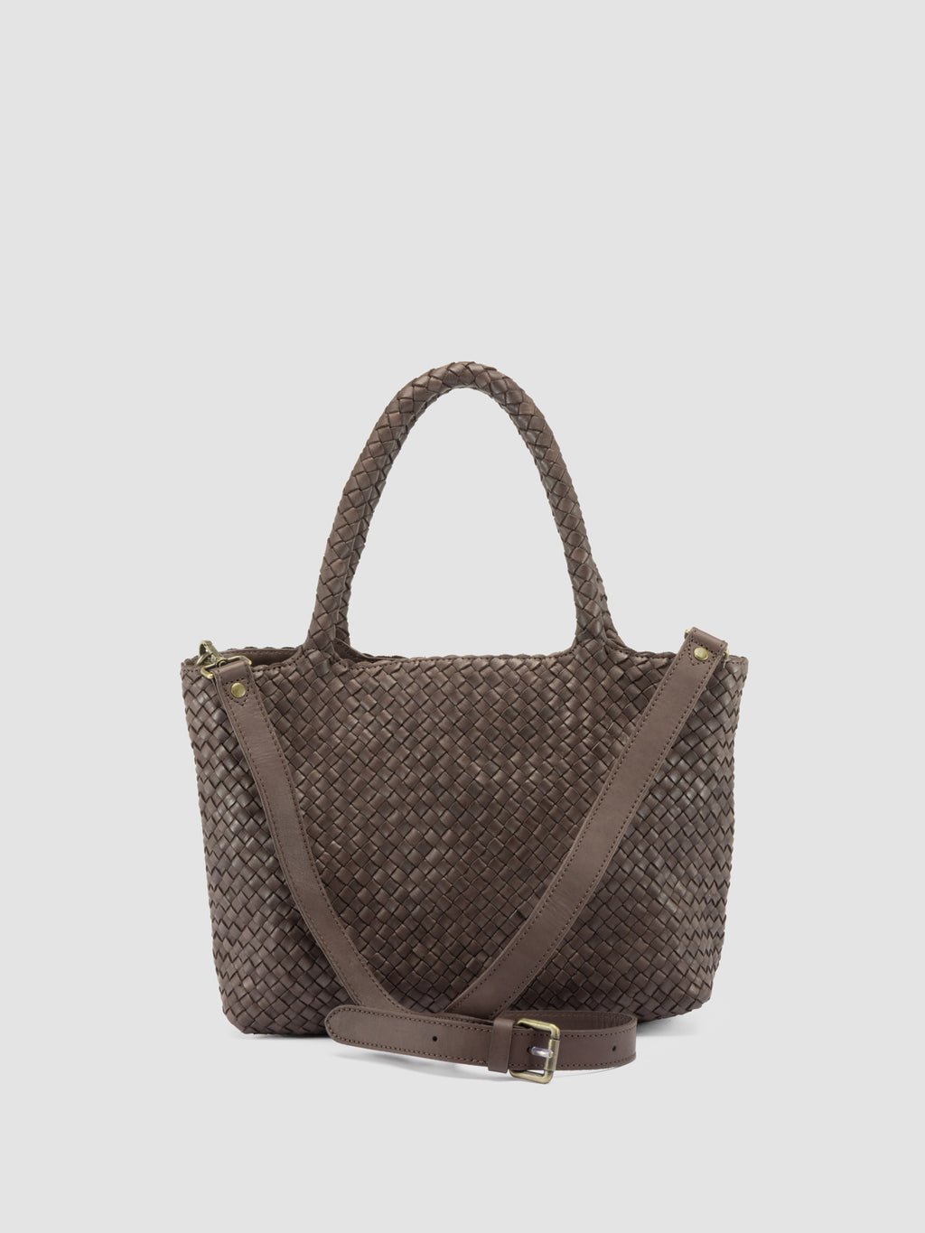 RAQUEL 001 - Brown Leather Shoulder Bag - image 5,side view