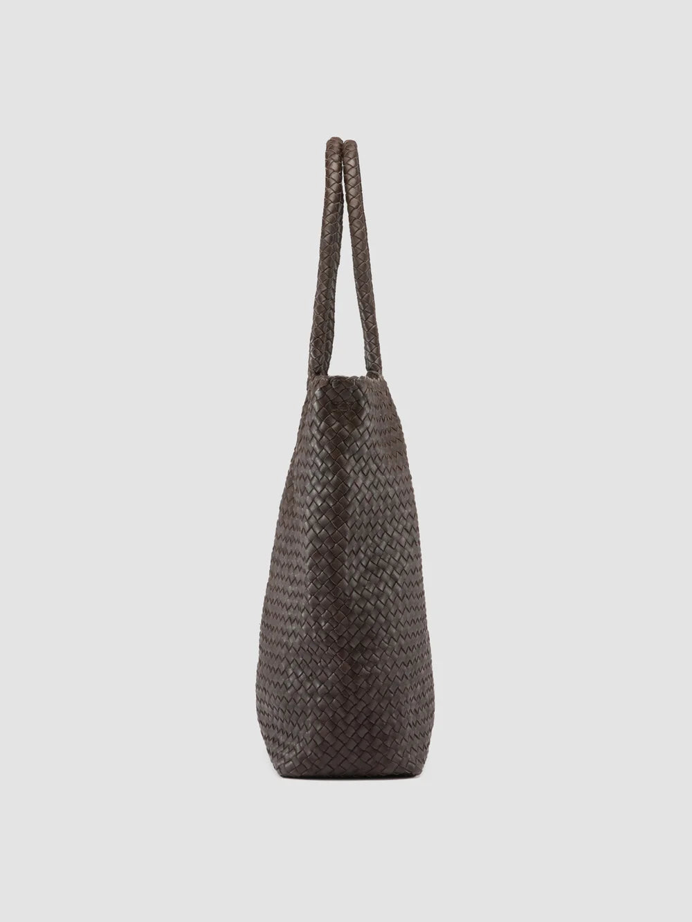 RAQUEL 002 - Brown Leather Shoulder Bag - image 3,side view
