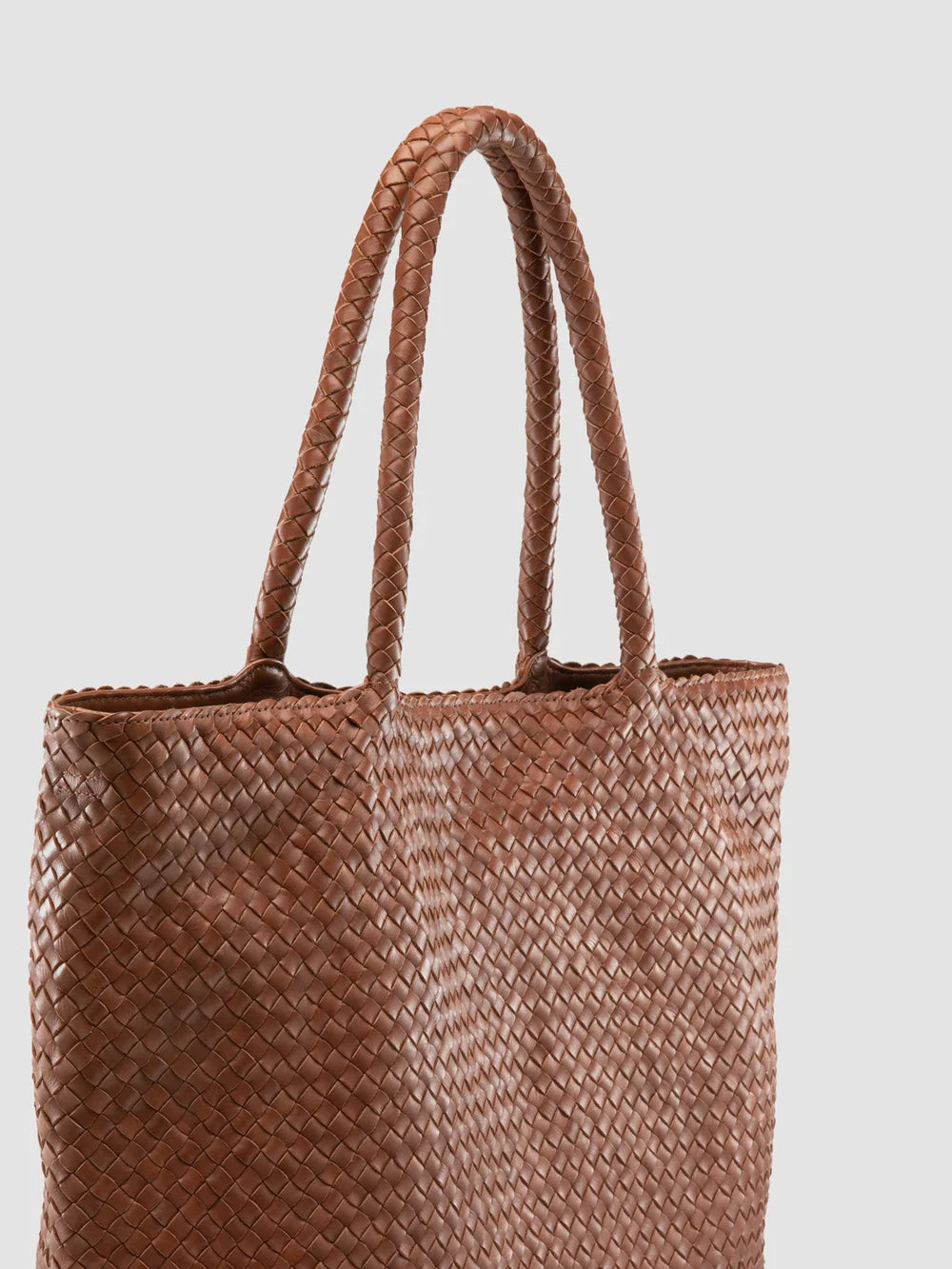 RAQUEL 002 - Brown Leather Shoulder Bag - image 2,side view