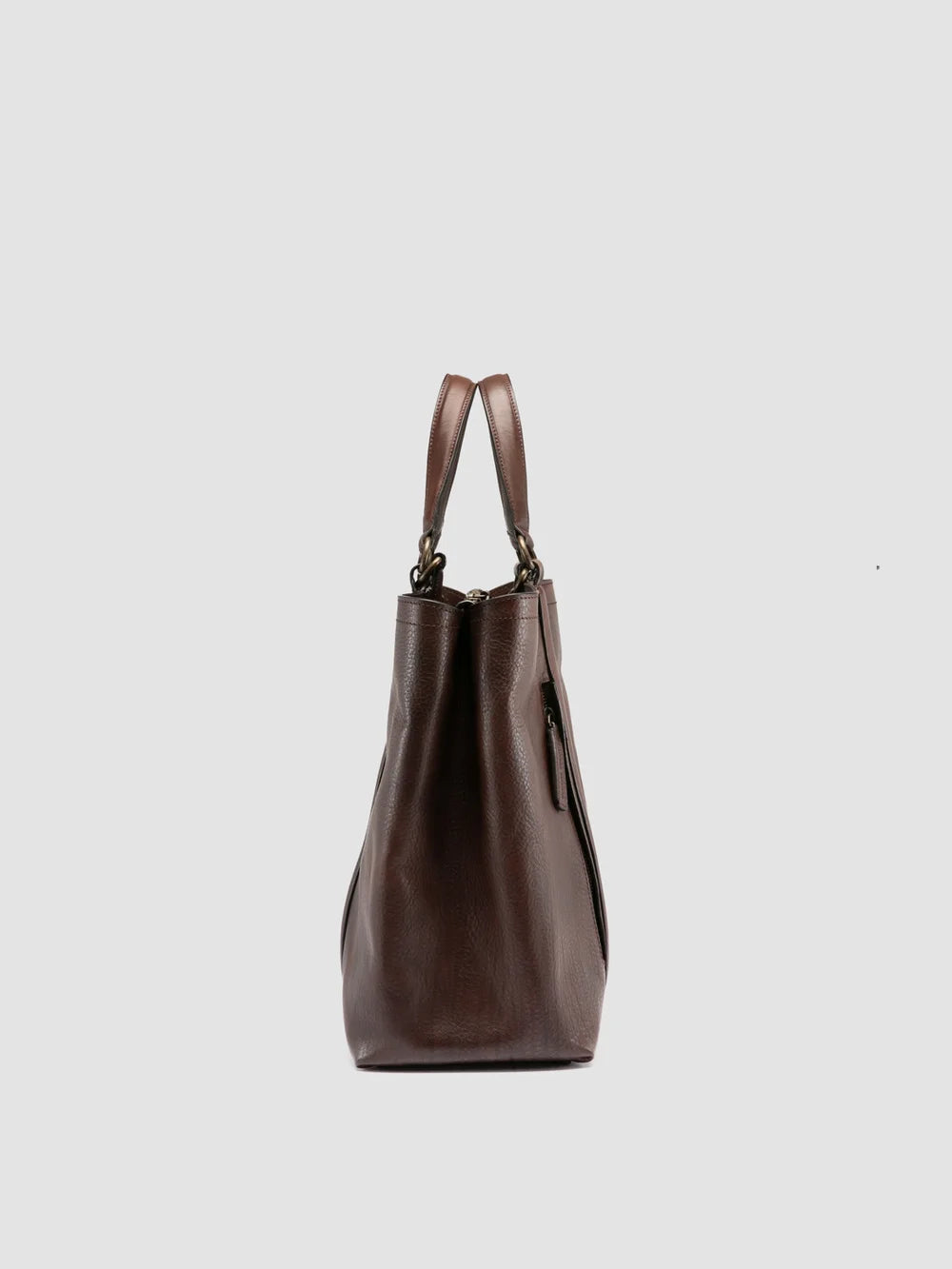 RARE 050 - Brown Leather Briefcase - image 3,side view