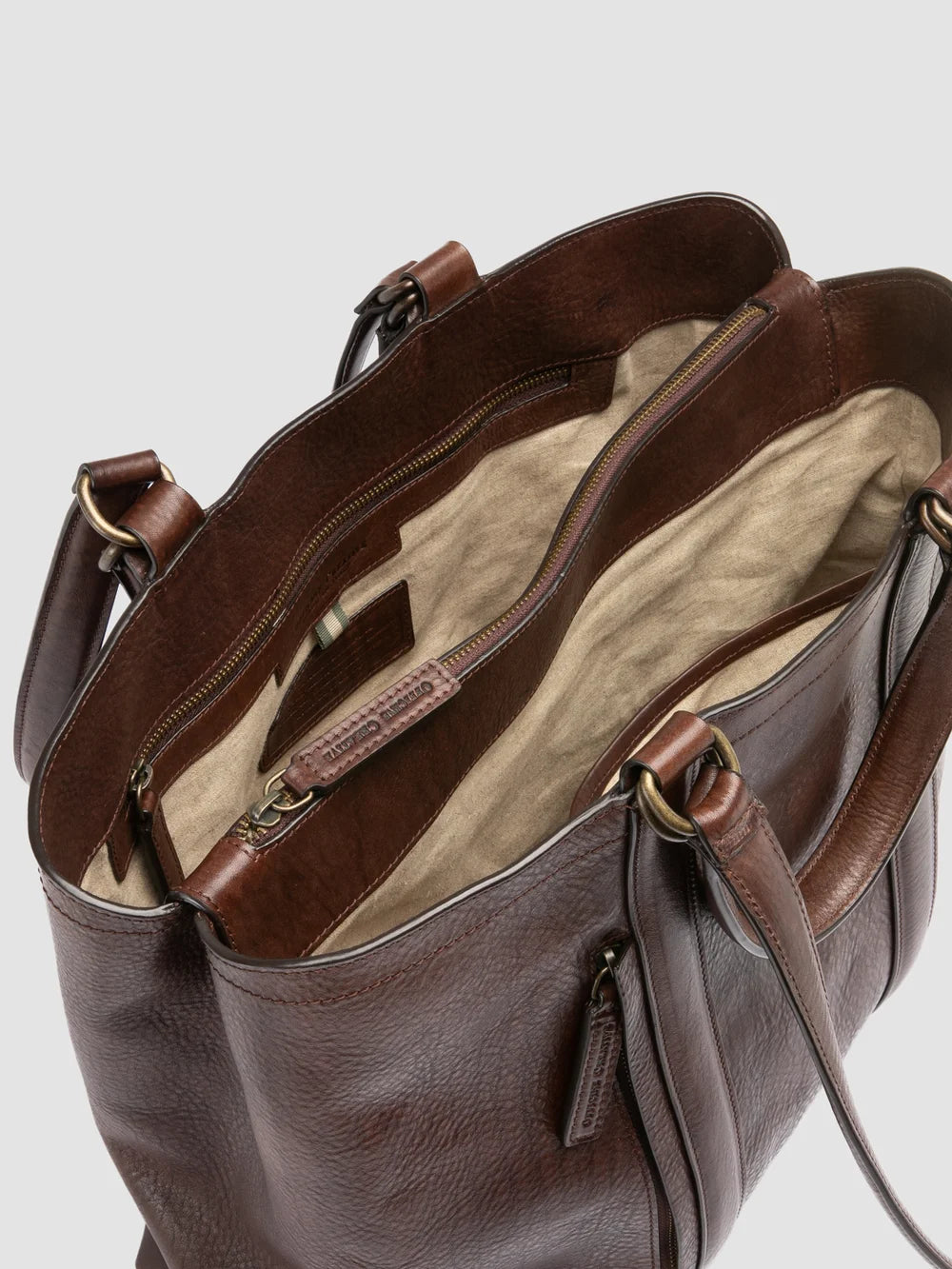 RARE 050 - Brown Leather Briefcase - image 6,side view