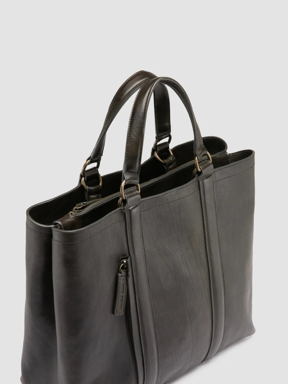 RARE 050 - Green Leather Briefcase - image 2,side view