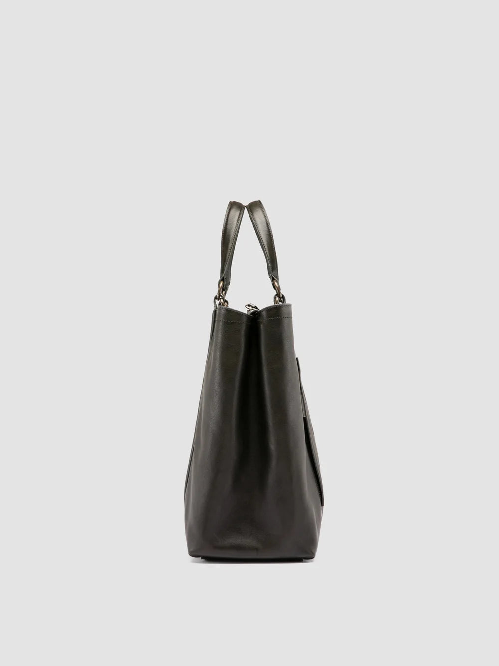 RARE 050 - Green Leather Briefcase - image 3,side view