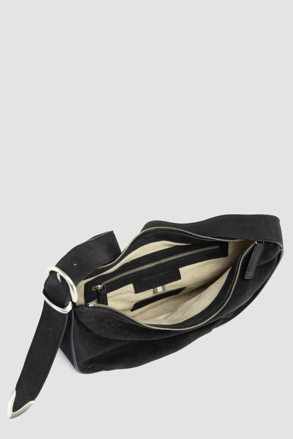 TOOLS 003 - Black Leather Shoulder Bag - image 6,side view