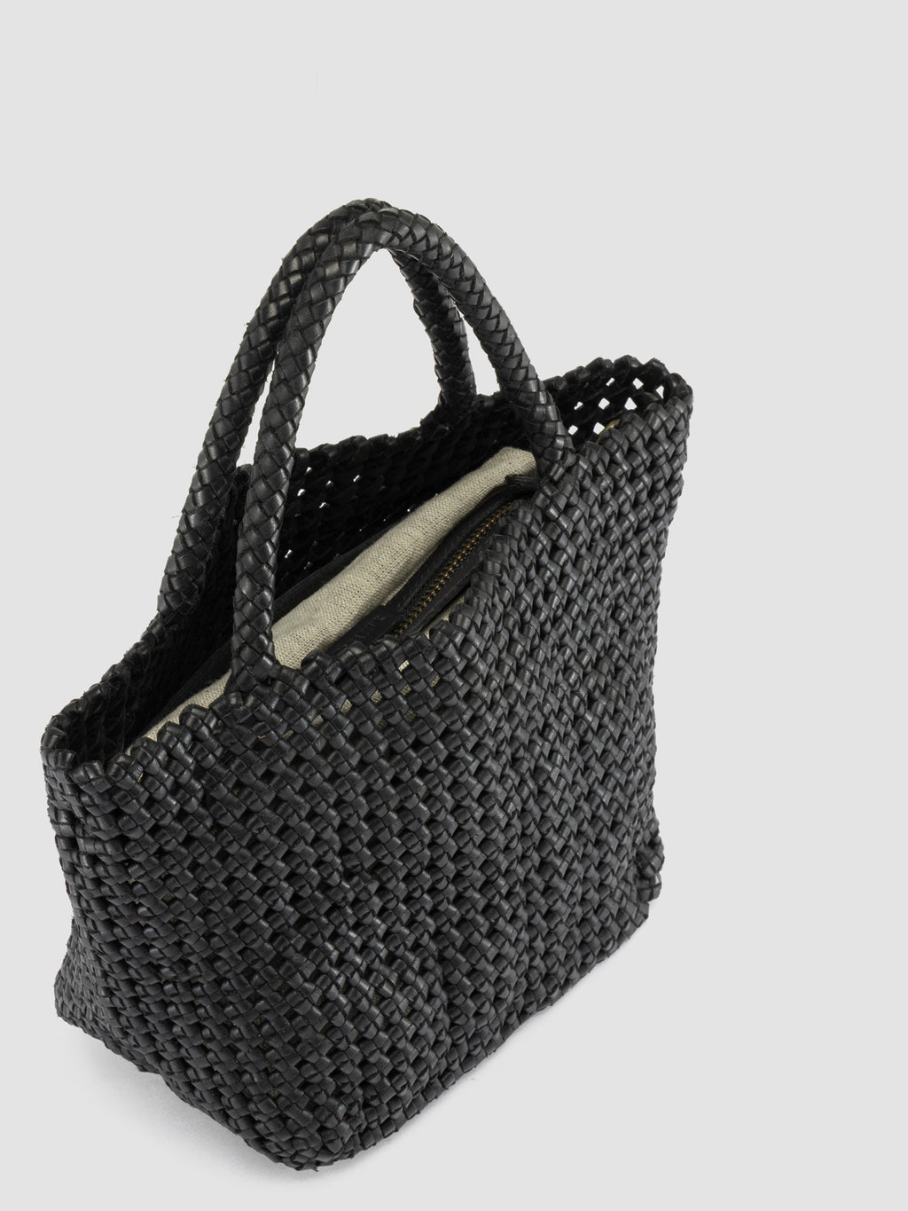 VICKY 001 - Black Leather Handle Bag - image OCBVIC001BUTMI1000TU0 - 2
