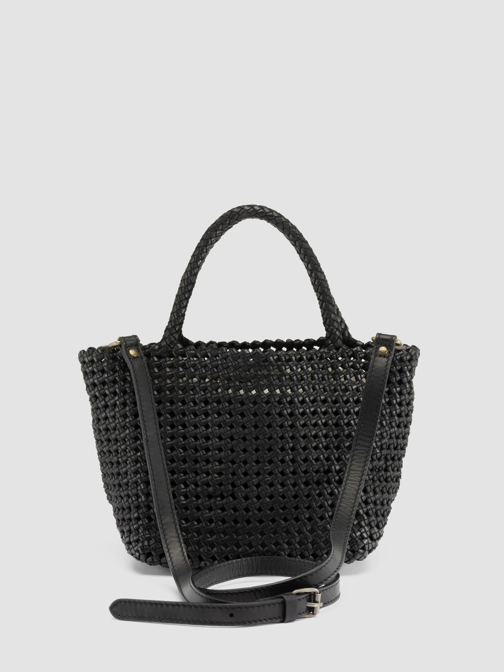 VICKY 001 - Black Leather Handle Bag - image OCBVIC001BUTMI1000TU0 - 5