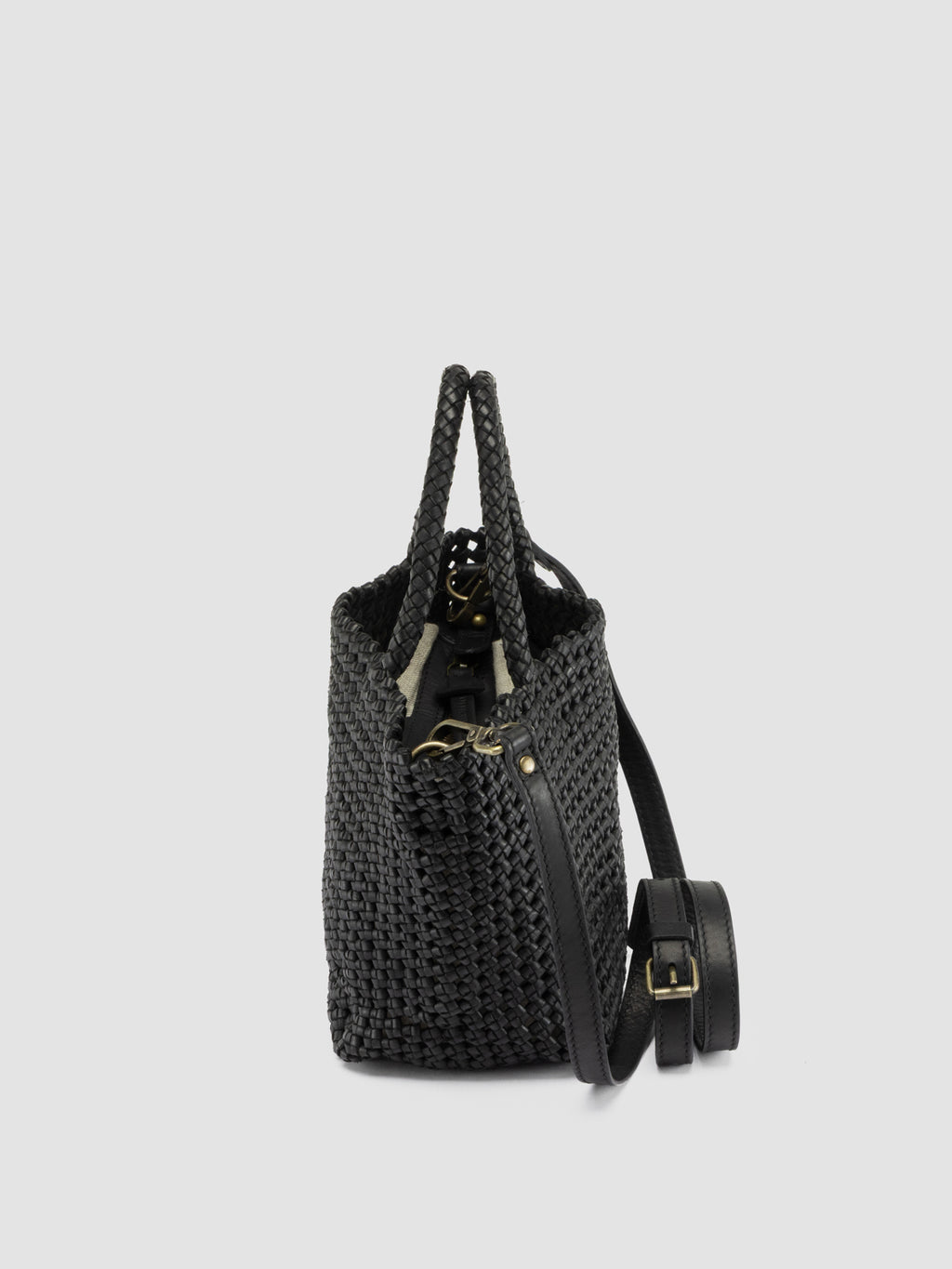 VICKY 001 - Black Leather Handle Bag - image OCBVIC001BUTMI1000TU0 - 6