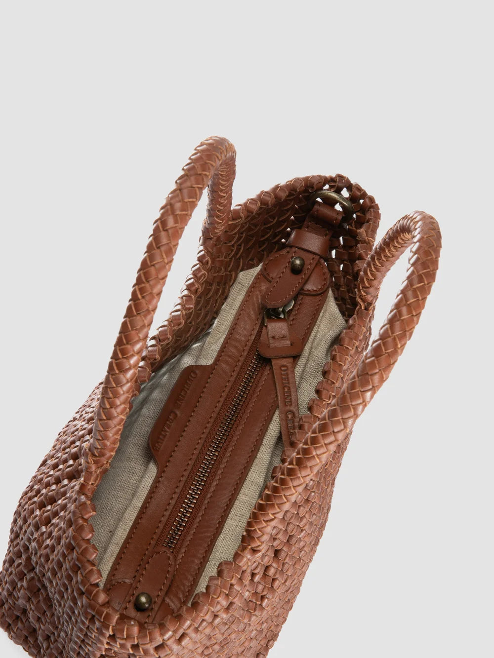 VICKY 001 - Brown Leather Handle Bag - image 6,side view