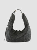 VICKY 002 - Black Leather Shoulder Bag - thumb image 1,side view