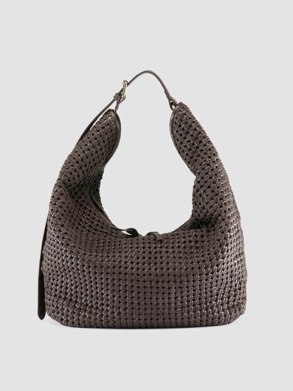 VICKY 002 - Brown Leather Shoulder Bag - image 1,side view