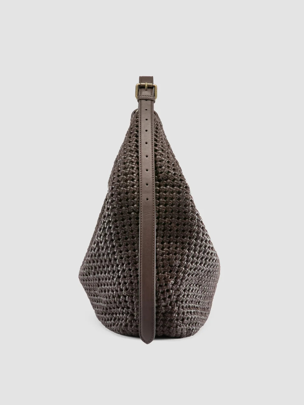 VICKY 002 - Brown Leather Shoulder Bag - image 3,side view