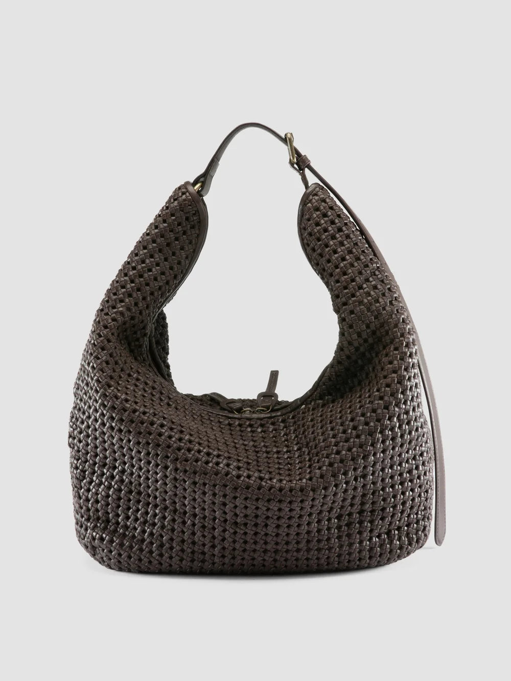 VICKY 002 - Brown Leather Shoulder Bag - image 4,side view