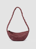 OC CLASS 068 - Burgundy Woven Leather Crossbody Bag - 0