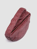 OC CLASS 068 - Burgundy Woven Leather Crossbody Bag - 1