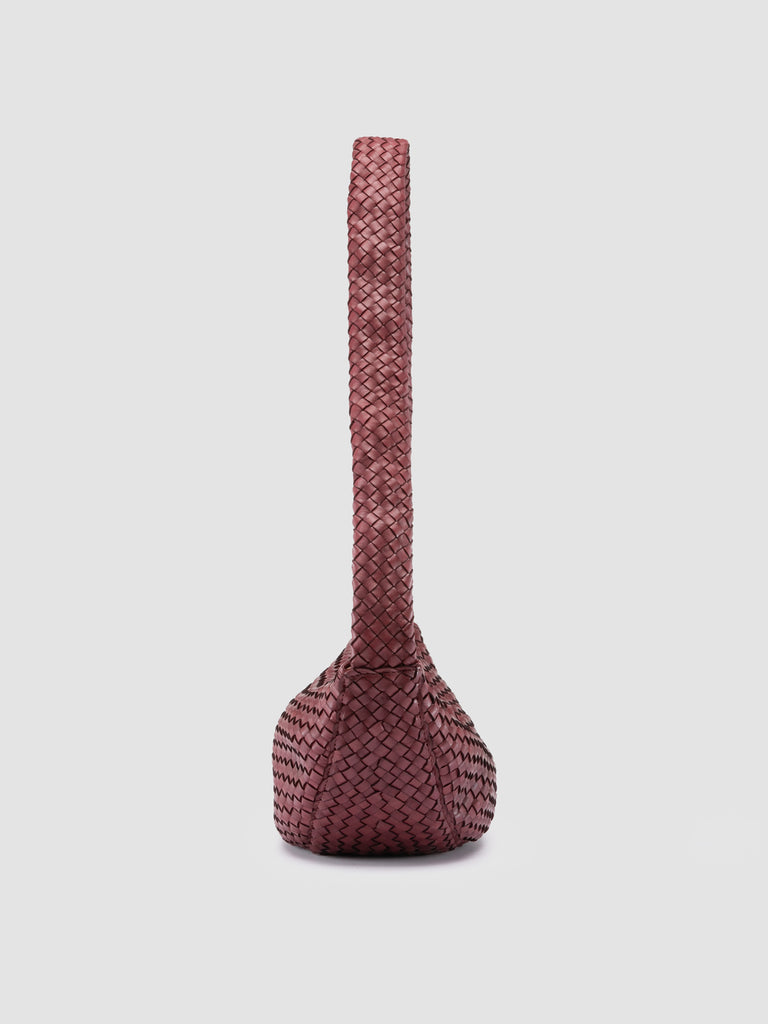 OC CLASS 068 - Burgundy Woven Leather Crossbody Bag
