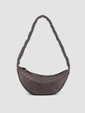 OC CLASS 068 - Dark Brown Woven Leather Crossbody Bag - 0