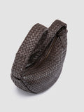 OC CLASS 068 - Dark Brown Woven Leather Crossbody Bag - 1