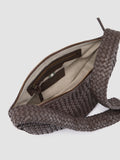 OC CLASS 068 - Dark Brown Woven Leather Crossbody Bag - 5