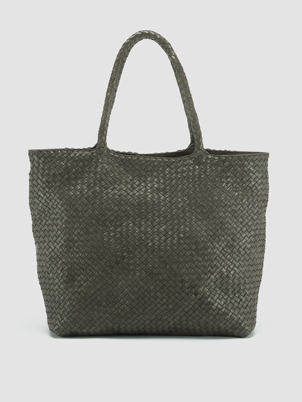 OC CLASS 35 Woven - Green Leather Tote Bag