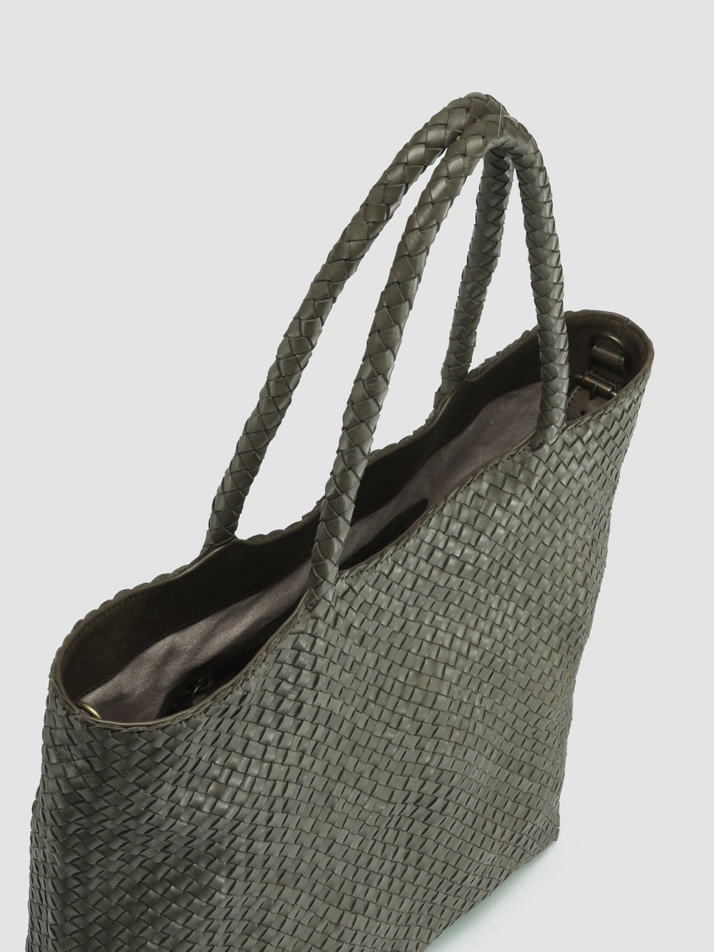 OC CLASS 35 Woven - Green Leather Tote Bag